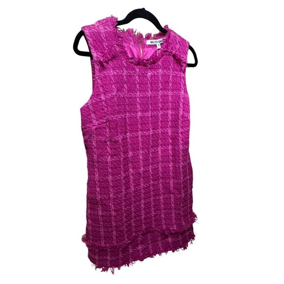 Walter Baker Magenta Tweed Bethani Dress Size 10 Frayed Sleeveless NWT MSRP $278 - Picture 3 of 7